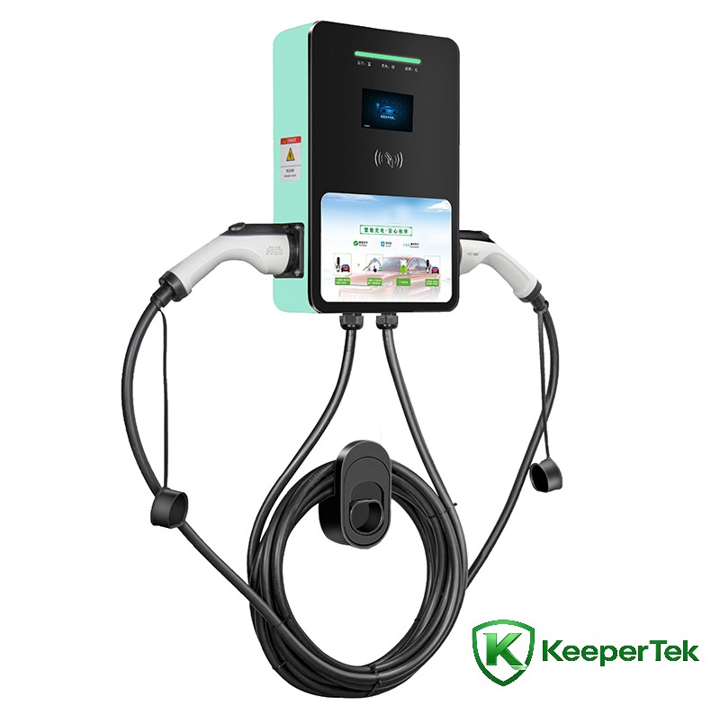 7KW/14KW فرش اسٽينڊ سنگل ۽ ڊبل گن AC چارجنگ پائل KT-HC06